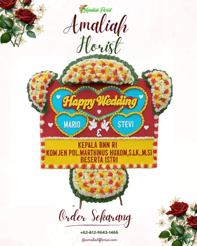 Karangan Papan Bunga Pernikahan di Cisitu